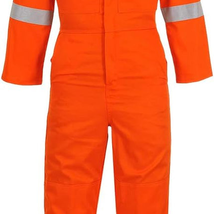 FR Antistatic Coverall Flame Resistant Overall Work Protection Retardent ASTM NFPA ARC 2, Navy, X Large