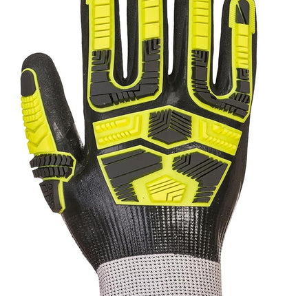 AP55 anti Impact Waterproof Safety Work Gloves - Cut Resistant and Impact Reducing Protective Work Gloves Grey/Black, Medium