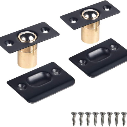 Door Ball Catch,Stainless Steel Adjustable Ball Catch Door Hardware (2Pcs(Black)