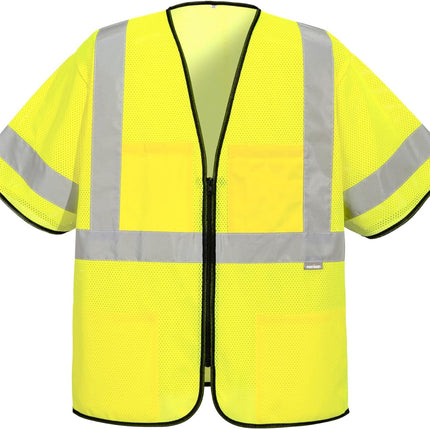 US397 Hi Vis Tampa Mesh Class 3 Vest Safety Waistcoat Lightweight Breathable Reflective Workwear High Visibility