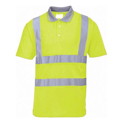 S477 Hi-Vis Short Sleeve Polo Shirt Yellow, Large-KarWorkwear