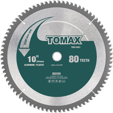 10-Inch 80 Tooth TCG Aluminum and Non-Ferrous Metal Saw Blade with 5/8-Inch Arbor
