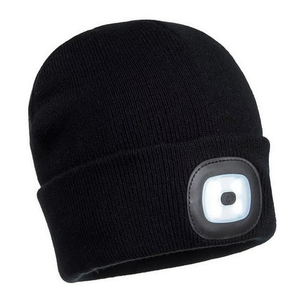 B028 High Performance Rechargeable Twin LED Beanie Gray-KarWorkwear