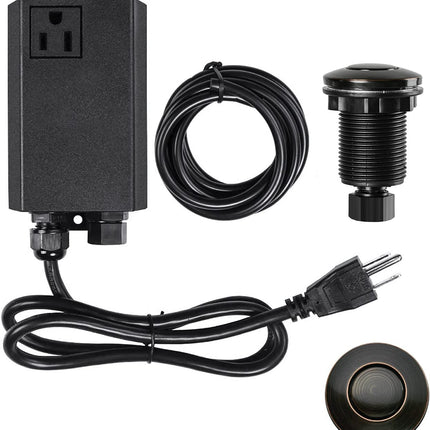 Garbage Disposal Air Switch Kit Sink Top Waste Disposal Long Stainless Steel Brushed Nickel On/Off Air Button Food and Waste Disposals Part by