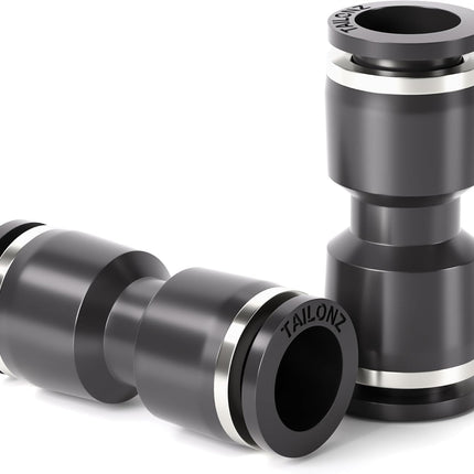 Black Straight 1/2 Inch Tube OD Push to Connect Tube Fittings Push Lock PU-1/2 (Pack of 2)