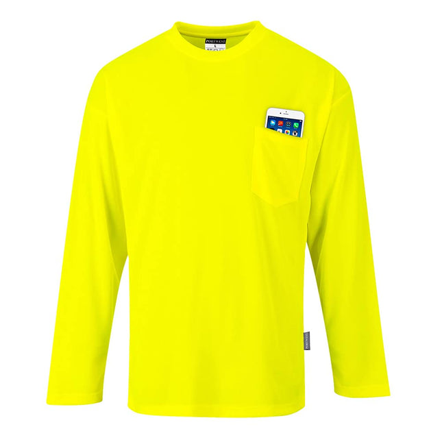 S579 Non ANSI Pocket Long Sleeve T-Shirt Yellow, X-Large