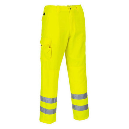 E046 Mens Reflective Hi-Vis Cargo Pants Yellow Tall, X-Large-KarWorkwear