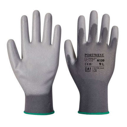 A120 Work Gloves PU Palm Dipped Abrasion and Tear Resistant Black, 3X-Large-KarWorkwear