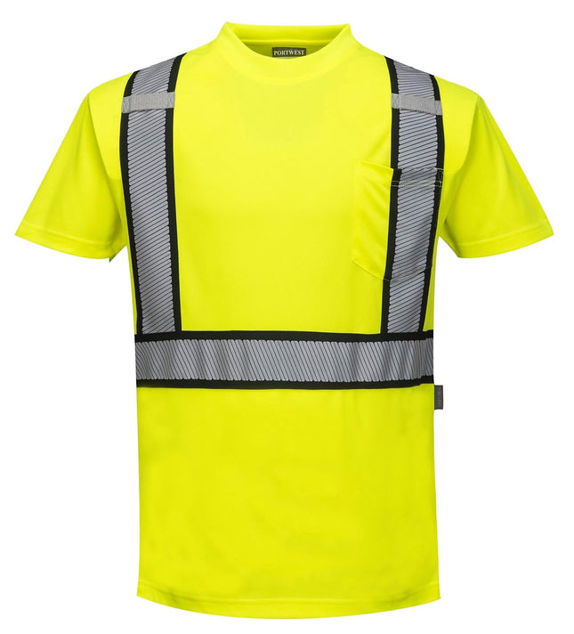 Detroit Short-Sleeved T-Shirt Viz Visibility Reflective Safety Work Wear Top ANSI 2, 4XL