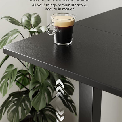 Height Adjustable Electric Standing Desk, 47.2 X 23.6 Inches Sit Stand up Desk, Memory Computer Home Office Desk with Two-Piece Desktop (Black)