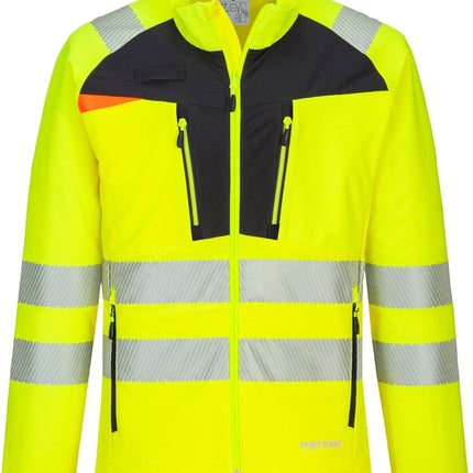 DX481 Men'S Hi Vis Lightweight Work Jacket Mid Layer Stretch Reflective Full Zip Safety Utility Workwear