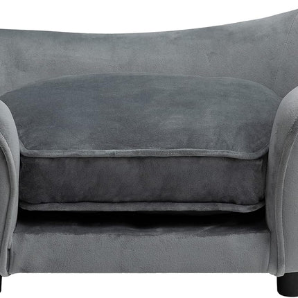 Pet Sofa Couch, Pet Sofa for Cats and Small Dogs, Cat Sleeping Bed, Ultra-Soft Snuggle Cat Sofa for Indoor Kitten, Luxury Mini Dog Couch Sofa Bed, Dark Gray