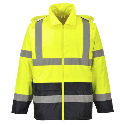 UH443 Classic Waterproof Rain Jacket in Reflective Contrast Hivis ANSI, X Large