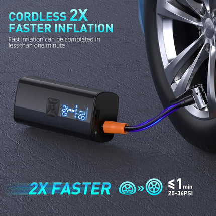 ABKH Tire Inflator 150PSI Portable Air Compressor,For Car Tires with 25000Mah Battery