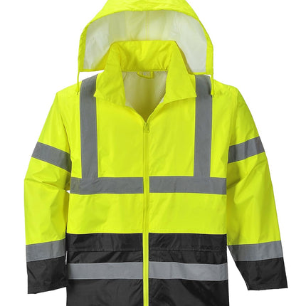 UH443 Classic Waterproof Rain Jacket in Reflective Contrast Hivis ANSI, X Large