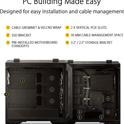 TUF Gaming GT501 Mid-Tower Computer Case for up to EATX Motherboards with USB 3.0 Front Panel Cases GT501/GRY/WITH Handle