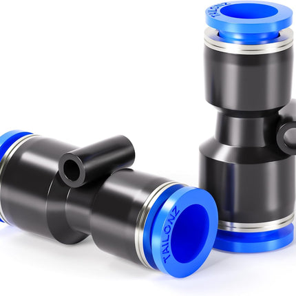 Black Straight 1/2 Inch Tube OD Push to Connect Tube Fittings Push Lock PU-1/2 (Pack of 2)