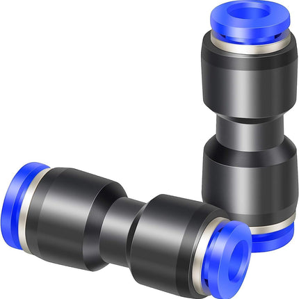Black Straight 1/2 Inch Tube OD Push to Connect Tube Fittings Push Lock PU-1/2 (Pack of 2)