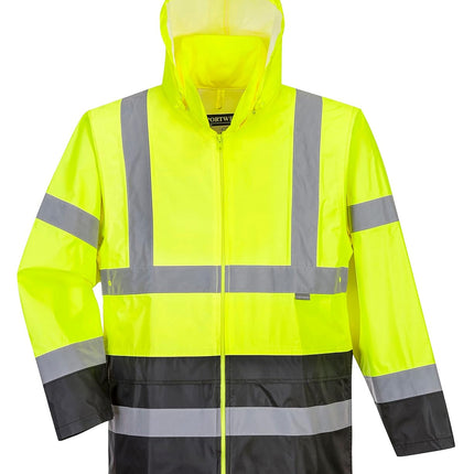 UH443 Classic Waterproof Rain Jacket in Reflective Contrast Hivis ANSI, X Large