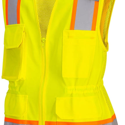 US392 Women'S Hi Vis Safety Work Vest with Reflective Tape Yellow, Small