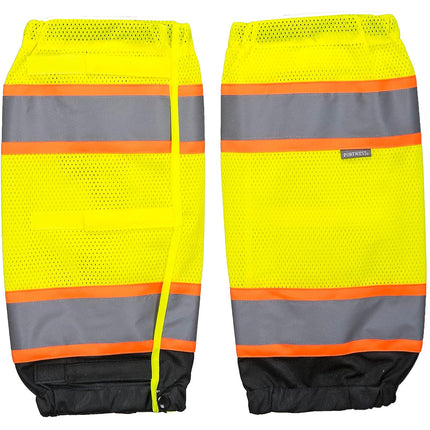 US389 Lightweight Hi Vis Reflective Two-Tone Gaiters Yellow/Black