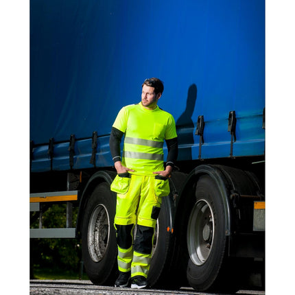 PW3 Hi-Vis T-Shirt S/S - T181, Yellow/Black, 3XL