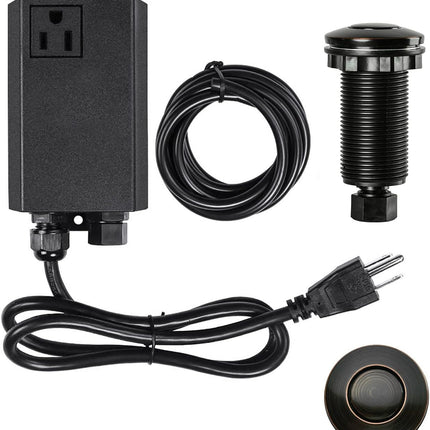 Garbage Disposal Air Switch Kit Sink Top Waste Disposal Long Stainless Steel Brushed Nickel On/Off Air Button Food and Waste Disposals Part by