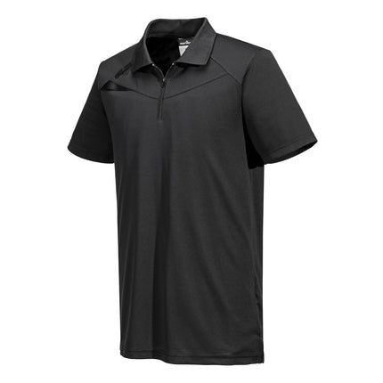 DX410 Men'S DX4 Polo Shirt - Short Sleeve Slim Fit Design All Black, Small
