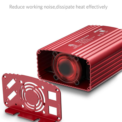 500W Power Inverter DC 12V to 110V AC Converter with Alligator Battery Clamp 4.8A Dual USB Car Charger ETL Listed