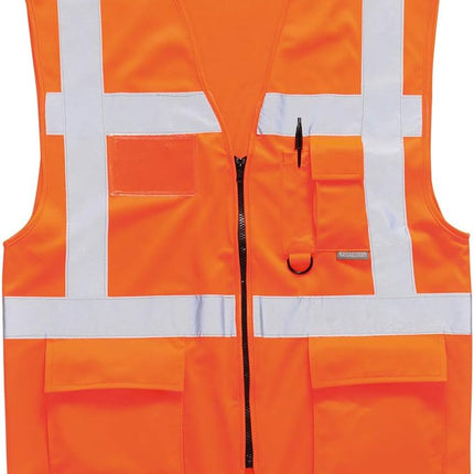 Berlin Executive Hi-Vis Vest Visibility Reflective Safety Security Work Top ANSI 2, Yellow, Medium