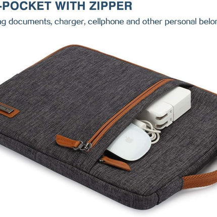 10.1 Inch Laptop Sleeve Case Water-Resistant Tablet Protective Carrying Handle Bag for 10.5" Ipad Pro/9.7" Ipad Air 2/10" Surface Go/Samsung Galaxy Tab S2 S3 S4/10.1"Lenovo Yoga Tab 3,Dark Grey