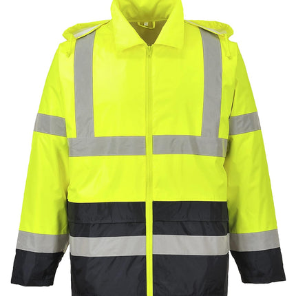 UH443 Classic Waterproof Rain Jacket in Reflective Contrast Hivis ANSI, X Large