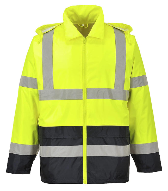 UH443 Classic Waterproof Rain Jacket in Reflective Contrast Hivis ANSI, X Large