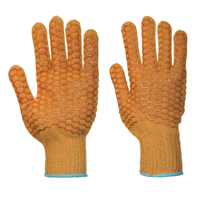 A130 Breathable Flexible Criss Cross Grip Work Gloves Orange, Large-KarWorkwear