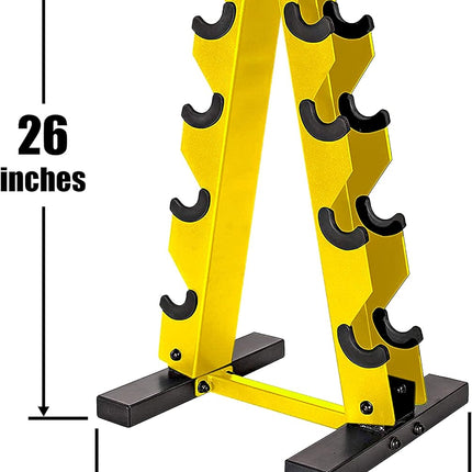 5-25Lb Rubber Coated Hex Dumbbell Set with a Frame Storage Rack Non-Slip Hex Shape for Muscle Toning, Strength Building & Weight Loss - Multiple Choices Available