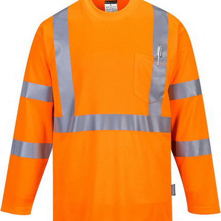 S191 Hi-Vis Long Sleeved T-Shirt-Orange-3Xl-KarWorkwear