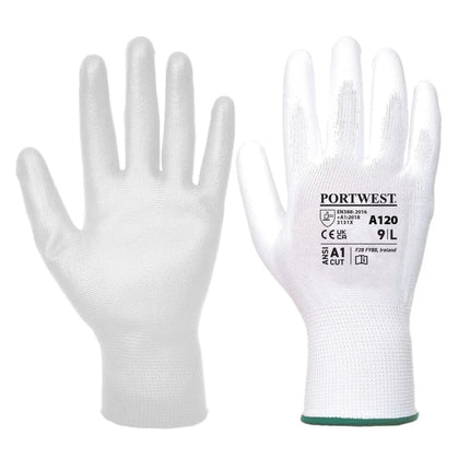 A120 Work Gloves PU Palm Dipped Abrasion and Tear Resistant Black, Large-KarWorkwear