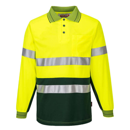 Portwest Mens Prime Mover Long Sleeve Micro Mesh Polo Taped Work Hi-Vis MP513-KarWorkwear
