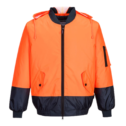 Portwest Hi-Vis Bomber Jacket 2 Tone Waterproof Reflective Work Safety MJ304-KarWorkwear