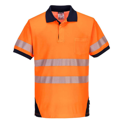Portwest Mens PW3 Hi-Vis Polo Short Sleeve Cool Dry Comfy Taped Work Shirt T182-KarWorkwear