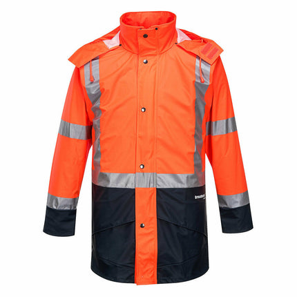Portwest Mens Huski Farmers Hi-Vis Jacket Waterproof Breathable Taped K8104-KarWorkwear