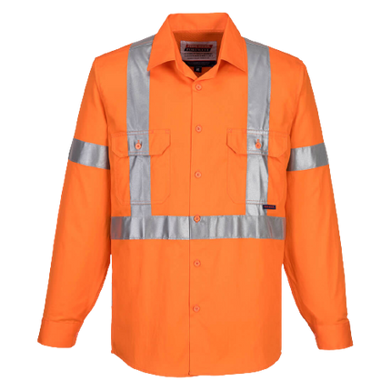 Portwest 100% Lightweight Cotton Long Sleeve Shirt with Cross Back Tape MX301-KarWorkwear