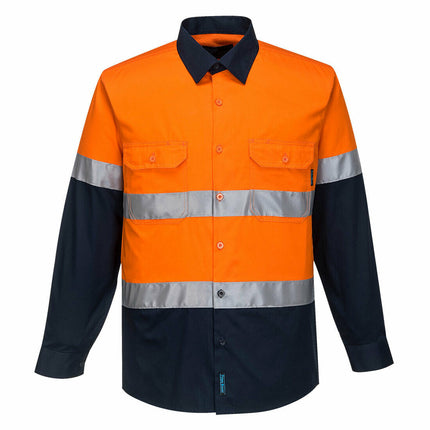 Portwest Mens Prime Mover Taped Hi-Vis Lightweight Long Sleeve Shirt Work MA801-KarWorkwear