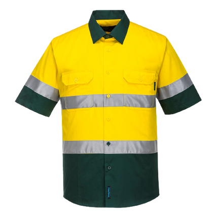 Portwest Hi-Vis Two Tone Lightweight Short Sleeve Shirt with Tape Safety MA802-KarWorkwear
