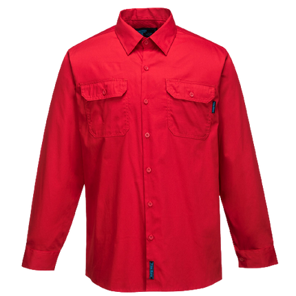 Portwest Hi-Vis Lightweight Long Sleeve Shirt Collared Button Comfy Shirt MS301-KarWorkwear