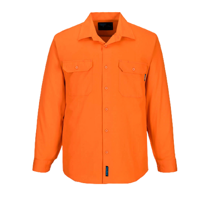 Portwest Hi-Vis Regular Weight Long Sleeve Shirt Breathable Polo Shirt MS988-KarWorkwear