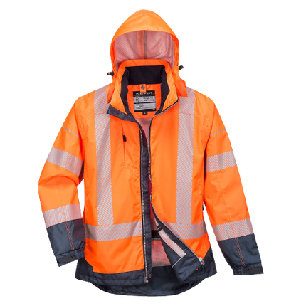 Portwest PW3 Hi-Vis Breathable Jacket 2 Tone Reflective Work Safety Hood T403-KarWorkwear