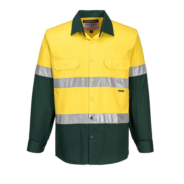 Portwest Mens Prime Mover Taped Hi-Vis Lightweight Long Sleeve Shirt Work MA801-KarWorkwear