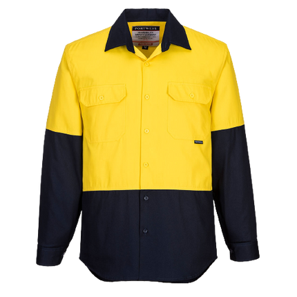 Portwest Hi-Vis Two Tone Regular Weight Long Sleeve Shirt Work Safety MS901-KarWorkwear