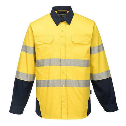 Portwest Mens PW3 Shirt Hi-Vis Tex Pro Reflective Lightweight Work Cotton PW372-KarWorkwear